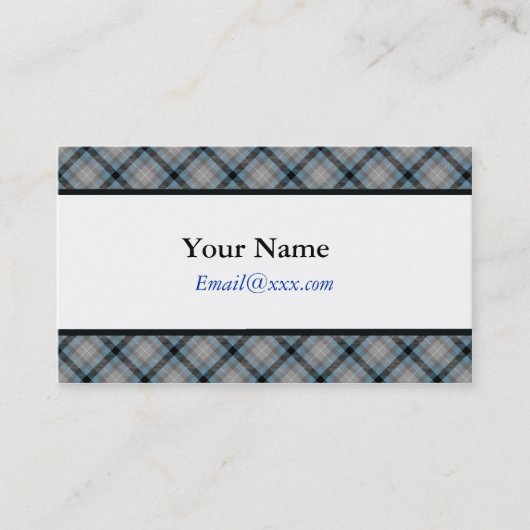 Designer Blue Kariert Business Cards Visitenkarte (Vorderseite)