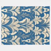 Designer Blue Pattern Fleecedecke (Vorderseite (Horizontal))