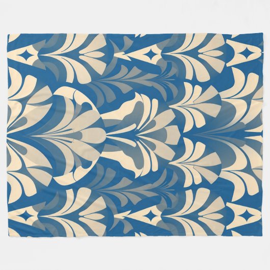 Designer Blue Pattern Fleecedecke (Vorderseite (Horizontal))