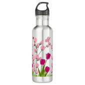 Designer-Blume und Schmetterlinge Eisglas-Cup Edelstahlflasche (Vorderseite)