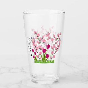 Designer-Blume und Schmetterlinge Eisglas-Cup Glas