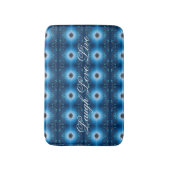 Designer-Blumenmatte in Blau und Schwarz Badematte (Vorderseite Vertikal)