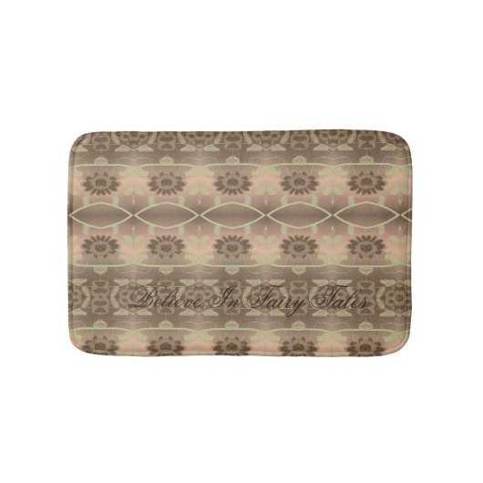 Designer-Blumenmatte mit Pfirsichgrün und Braun Badematte (Vorderseite)