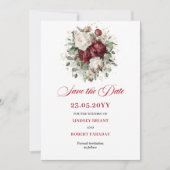 Designer Blush Burgund Gold Save The Date (Vorderseite)