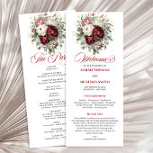 Designer Blush Burgunder Gold Hochzeitsprogramm Programm