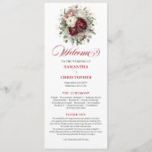 Designer Blush Burgunder Gold Hochzeitsprogramm Programm (Vorderseite)