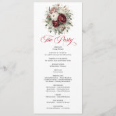 Designer Blush Burgunder Gold Hochzeitsprogramm Programm (Rückseite)