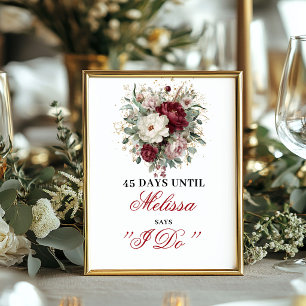 Designer Blush Burgundy Dais Until I Do Schild