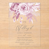 Designer Blush Pink Wedding Acryleinladungen (Vorderseite)