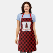 Designer Büffelkariert Baum Maßgeschneiderter Name Schürze (Getragen)