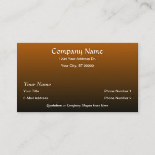 Designer Burnt Orange Black Fade Business Cards Visitenkarte
