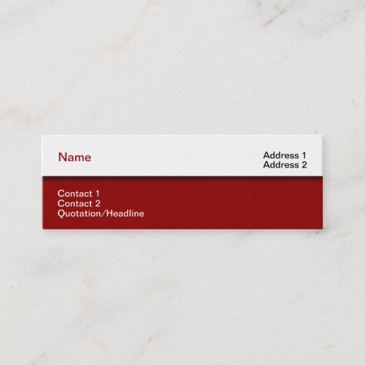 Designer Business Card Mini Visitenkarte (Vorderseite)
