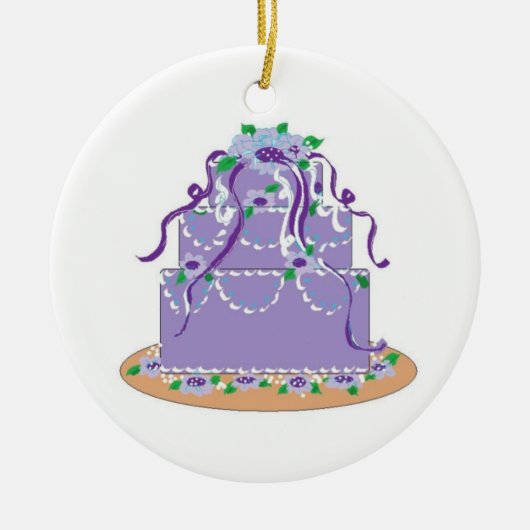 Designer Cake in Shades of Lila Keramik Ornament (Vorne)