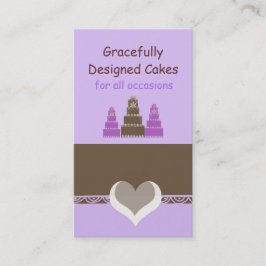 Designer Cakes/Backen - Lila Visitenkarte