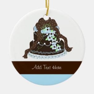 Designer Chocolate Wedding Cake Keramikornament