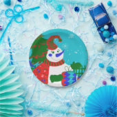 Designer Christmas Paper Party Teller - Snowman (Party)