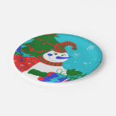 Designer Christmas Paper Party Teller - Snowman (Schrägansicht)