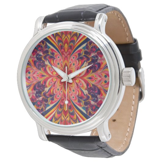 Designer Cosmic Kaleidoscope Watch Armbanduhr (Schrägansicht)