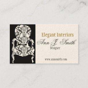Designer-Damask-Muster Vintage-Spitze-Stuhl Visitenkarte
