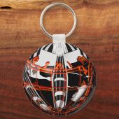 Designer Dartboard Globus und 3 Darts Schlüsselanhänger (Rückseite)