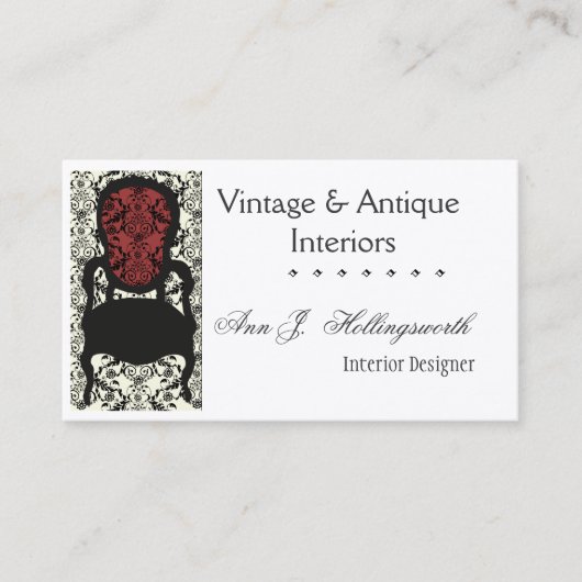 Designer-Dekorateur-viktorianischer Visitenkarte (Vorderseite)