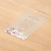 Designer Dusty Rose & Blush Floral Wedding Acryleinladungen (Ablage )