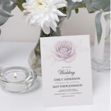 Designer Elegante Lila Rose Hochzeit Einladung