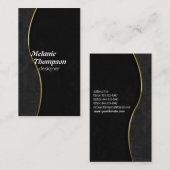 Designer-elegante schwarze Visitenkarten Visitenkarte (Vorne/Hinten)