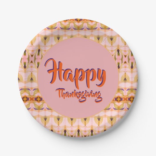 Designer Erntedank Paper Decke 7 Pappteller (Vorderseite)