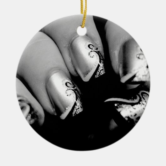 Designer Fingernails Keramik Ornament (Vorne)