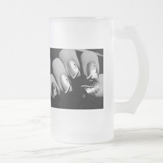 Designer Fingernails Mattglas Bierglas (Rechts)