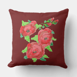 Designer für Burgund und Rote Rosen Kissen