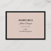 Designer für Burgund und Schwarzes Interieur Visitenkarte (Rückseite)