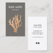 Designer für die Wohngestaltung von Küstenkorallen Visitenkarte (Vorne/Hinten)