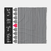 Designer für Herz und Streifen Fleecedecke (Vorderseite (Horizontal))