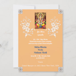 Designer Ganesha Indian Wedding Einladung