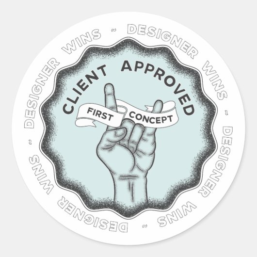 Designer gewinnt #1 runder aufkleber (Vorderseite)