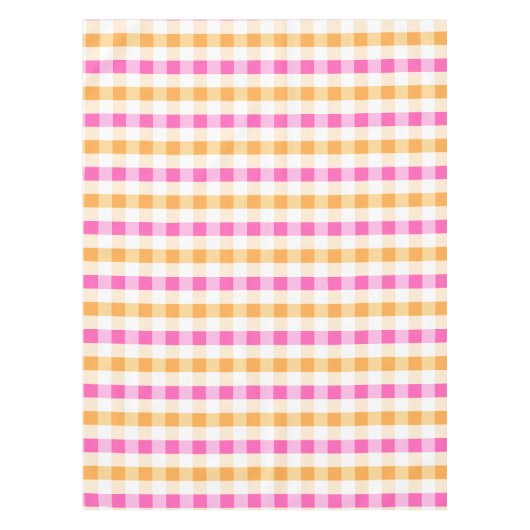 Designer Gingham Muster orange und rosa Tischdecke (Vorderseite)