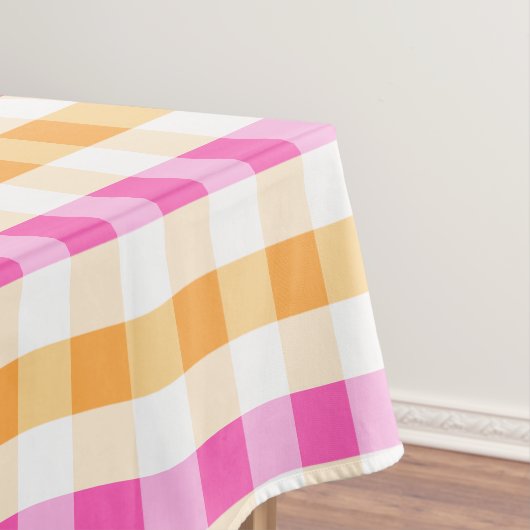 Designer Gingham Muster orange und rosa Tischdecke (Beispiel)