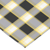 Designer Gingham Muster schwarz und gelb Tischdecke (Schrägansicht)