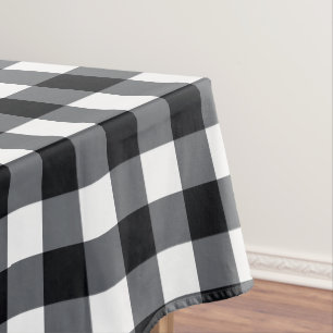 Designer Gingham Muster schwarz-weiß Tischdecke