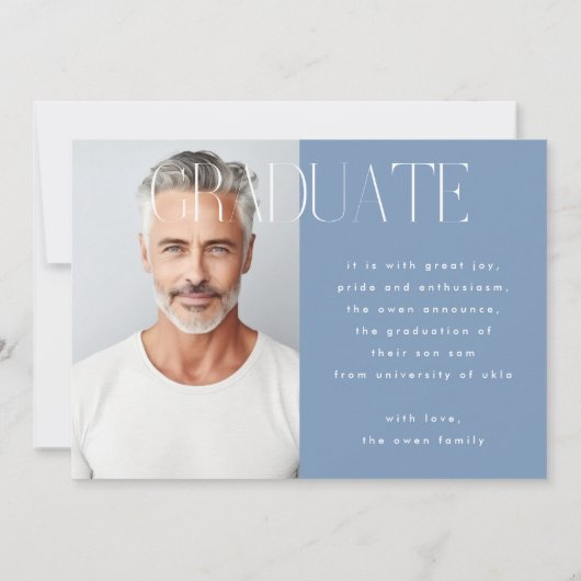 Designer Graduate Modern Two Foto Abschluss Ankündigung (Rückseite)