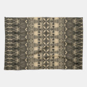 Designer, grau, braun und creme geschirrtuch (Horizontal)