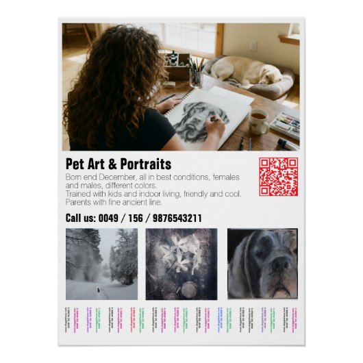 Designer Great Dane Welpen Poster (Vorderseite)
