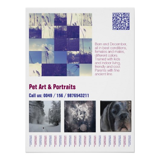 Designer Great Dane Welpenposter Poster (Vorderseite)