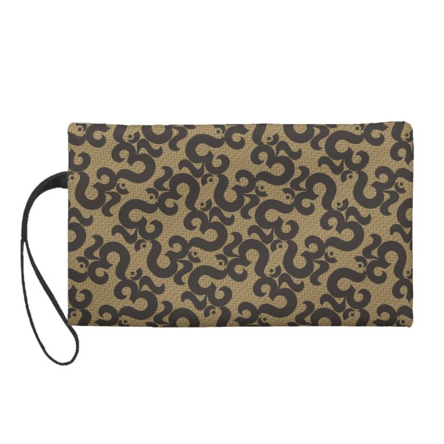 Designer-"Hahnentrittmuster" Muster OM bauschen Wristlet Handtasche (Rückseite)