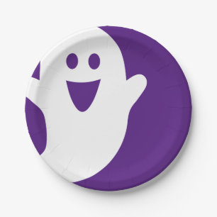 Designer Halloween, Ghost auf Lila Pappteller