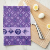 Designer Halloween, Louis Skulls! Geschirrtuch (Viertel Falte)