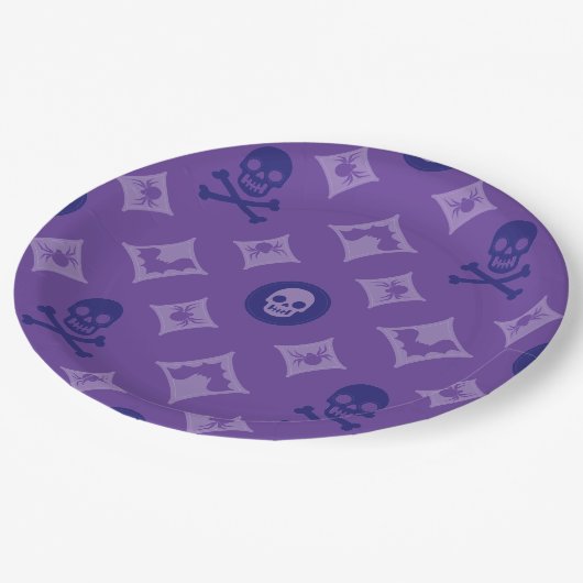 Designer Halloween, Louis Skulls Pappteller (Schrägansicht)