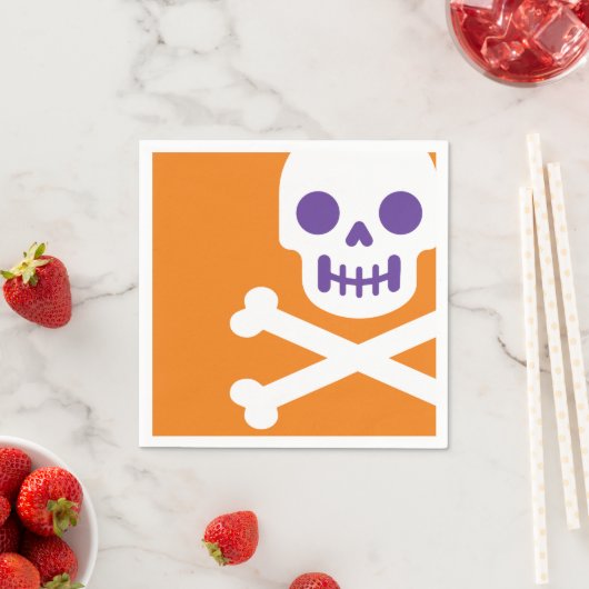 Designer Halloween, Skull & Bones Serviette (Beispiel)